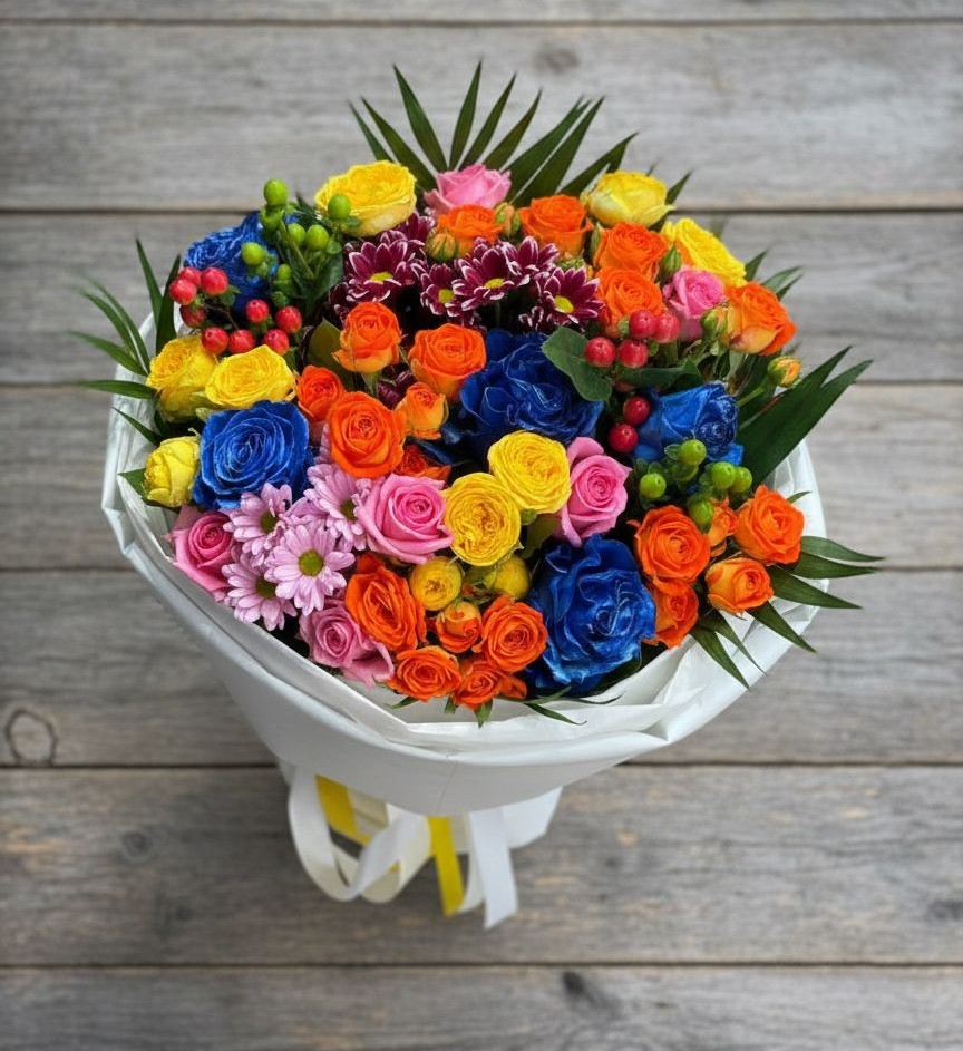 Букет цветов из: Розы и Хризантемы в Кандрах