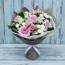 Букет цветов из:  Герберы, Альстромерии и Хризантемы в Кандрах