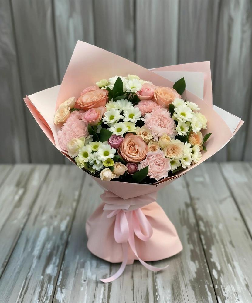 Букет цветов из: Гвоздики, Розы и Хризантемы в Кандрах