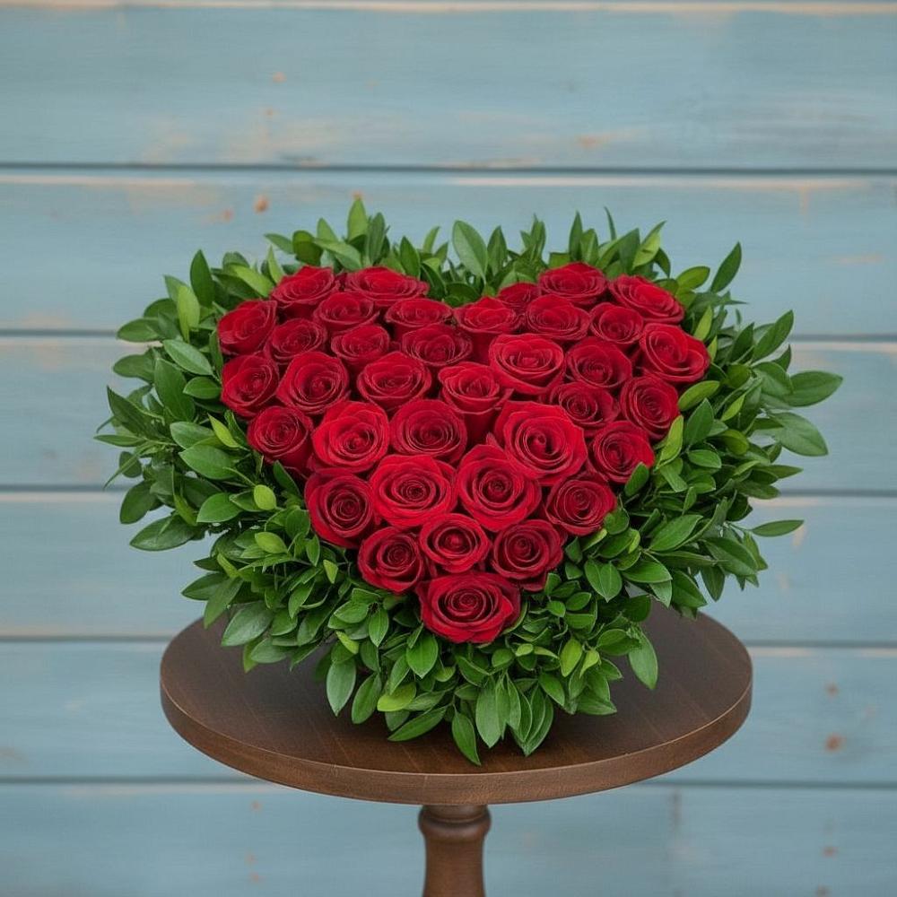 Цветочная композиция из Розы в виде сердца в Кандрах