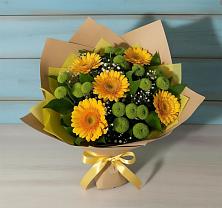 Букет цветов из:  Герберы и Хризантемы #REPLACE_PRED# Кандрах