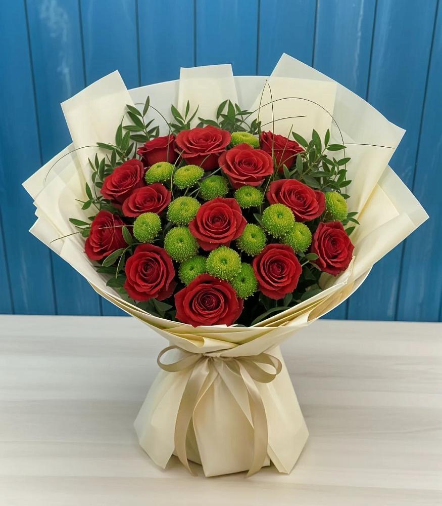 Букет цветов из: Розы и Хризантемы в Кандрах