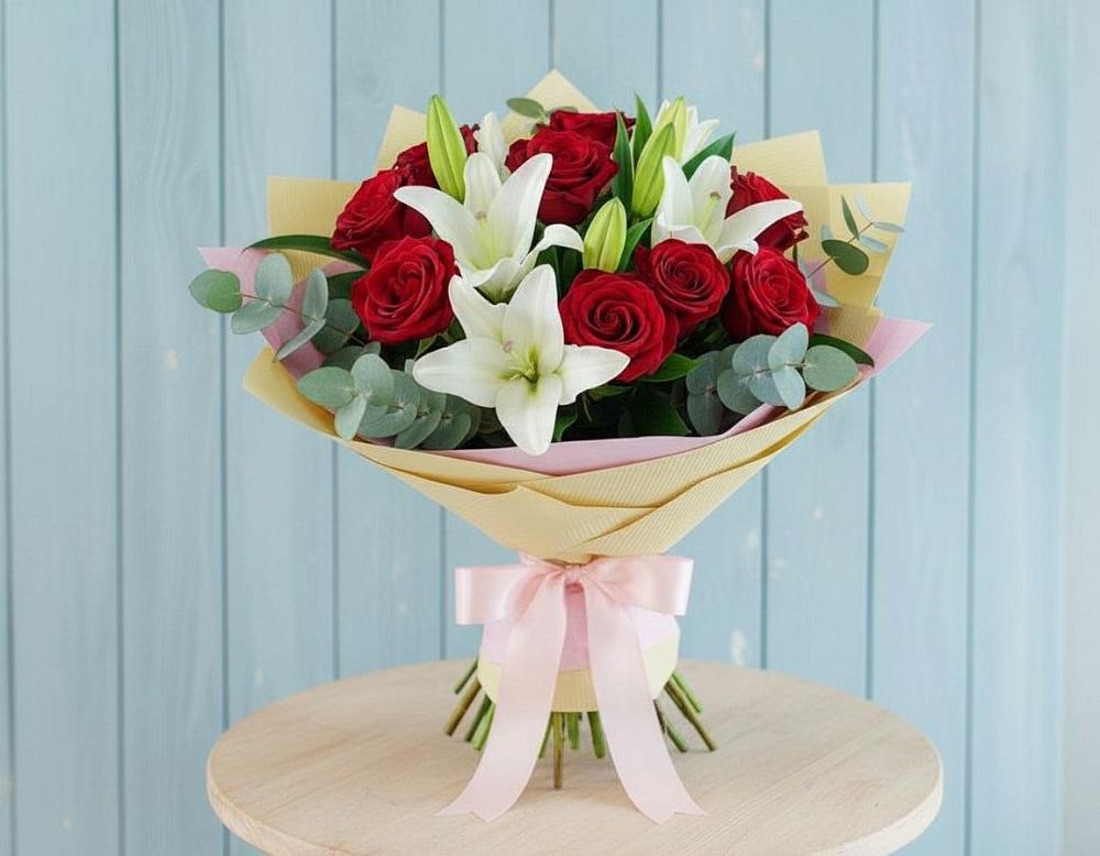 Букет цветов из: Лилии и Розы в Кандрах